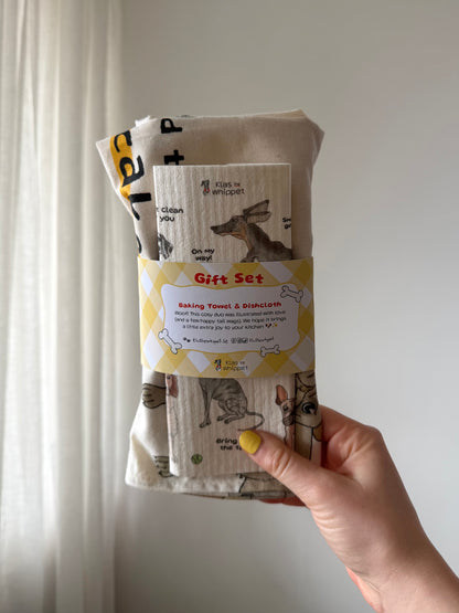 Gift Set Yellow - Tea Towel & Dishcloth
