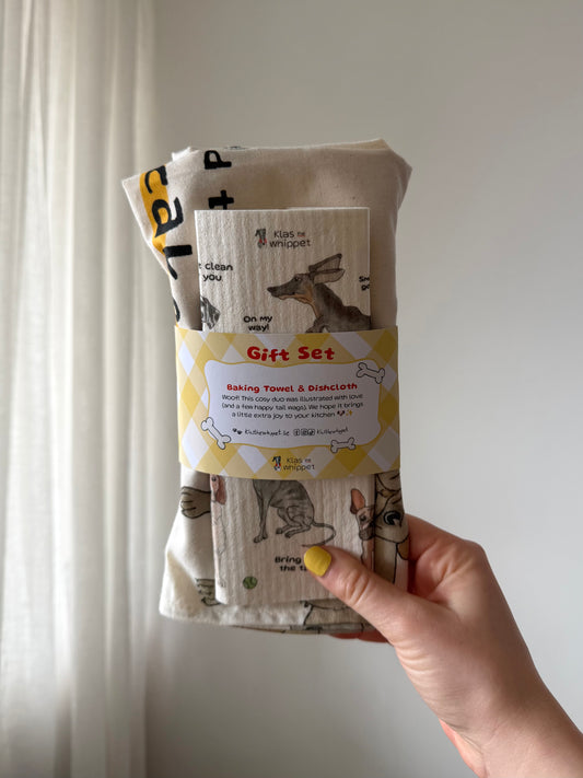 Gift Set Yellow - Tea Towel & Dishcloth