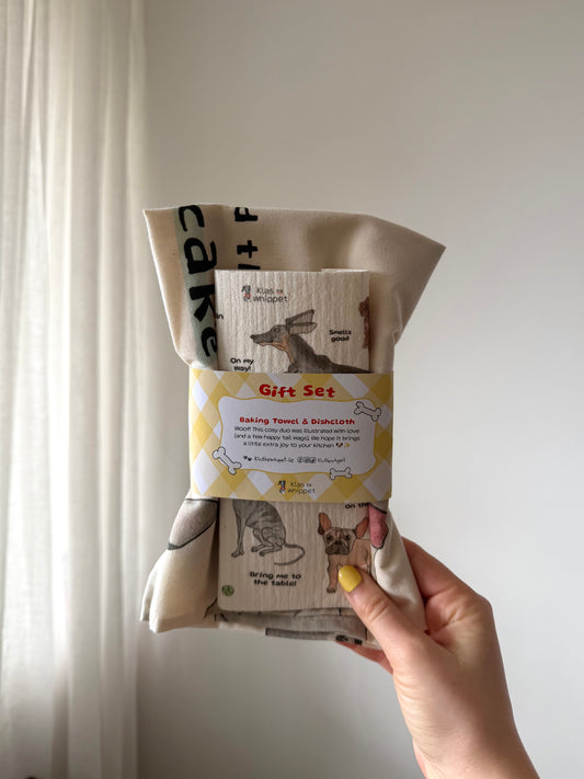 Gift Set Green - Tea Towel & Dishcloth